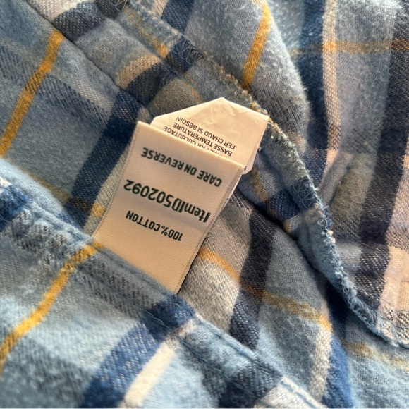 L.L.Bean Blue and Yellow Plaid Hoodie - Picture 5 of 6